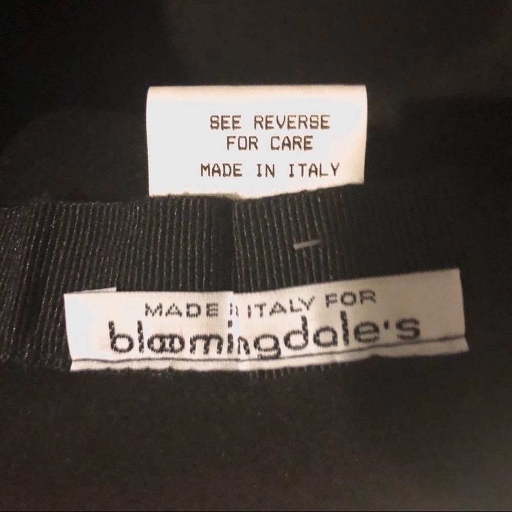Vintage Bloomingdales Black 100% Wool Wide Brim Hat - Picture 7 of 9